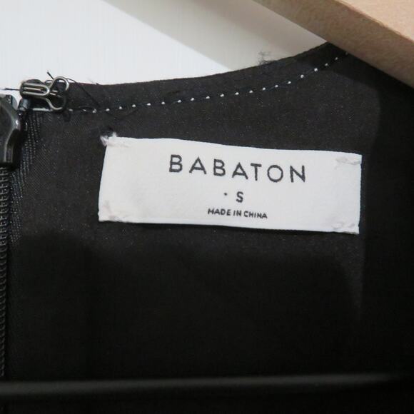 Babaton Womens Sz S Herrick Black Plunge Neckline Sleeveless Structured Blouse - Picture 6 of 9